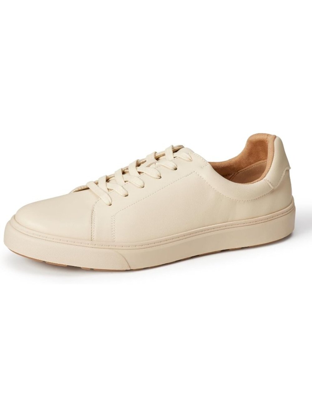 Amazon Essentials Men's Cream Closed Toe Low Top Lace Up Classic Sneakers